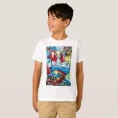 Abstracte graffiti op de getextureerde muur t-shirt (Voorkant volledig)