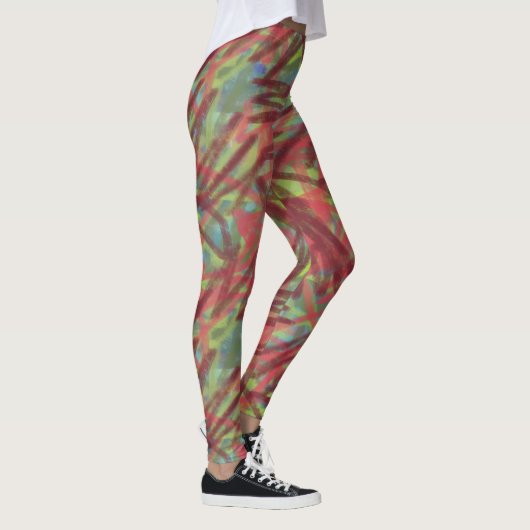 Abstracte Graffiti patroonpenseel Leggings schilde (Rechts)