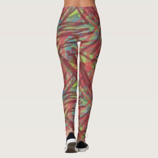 Abstracte Graffiti patroonpenseel Leggings schilde (Achterkant)
