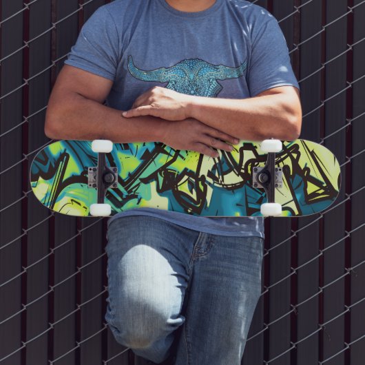 Abstracte graffiti persoonlijk skateboard (Buiten 3)