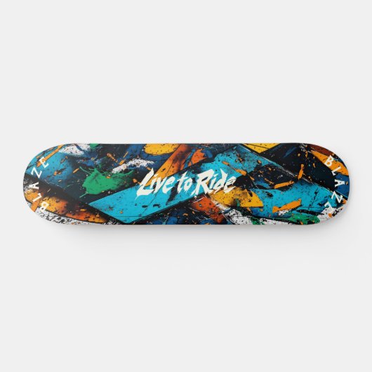 Abstracte Graffiti Pop Art - Bold Live to Ride Persoonlijk Skateboard (Horizontaal)