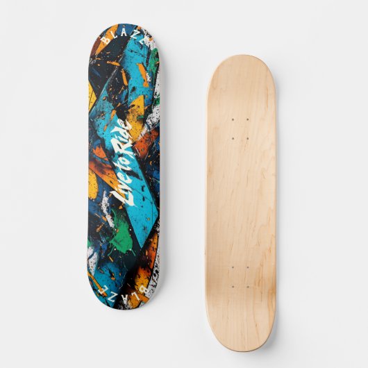 Abstracte Graffiti Pop Art - Bold Live to Ride Persoonlijk Skateboard (Voorkant)