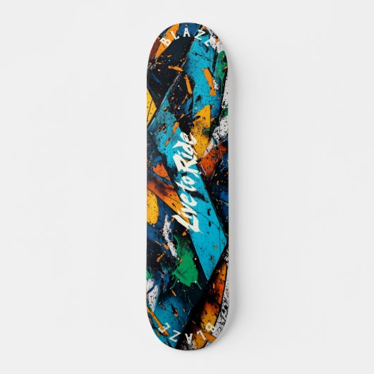 Abstracte Graffiti Pop Art - Bold Live to Ride Persoonlijk Skateboard (Voorkant)