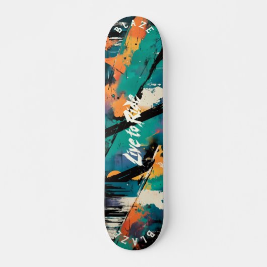 Abstracte Graffiti Pop Art - Live to Ride Motto Persoonlijk Skateboard (Voorkant)