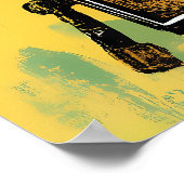 Abstracte Graffiti Robot Art raster Bold Kleuren Poster (Hoek)