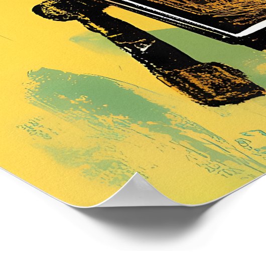 Abstracte Graffiti Robot Art raster Bold Kleuren Poster (Hoek)