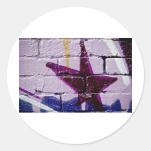 Abstracte Graffiti Star op de getextureerde wand Ronde Sticker