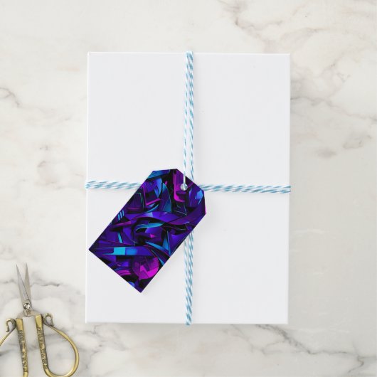 Abstracte Graffiti Street Swirl Cadeaulabel (Met Touw)