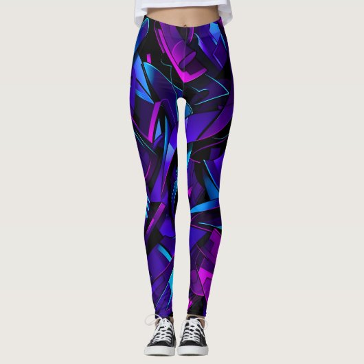 Abstracte Graffiti Street Swirl Leggings (Voorkant)