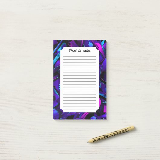 Abstracte Graffiti Street Swirl Post-it® Notes (Op bureau)
