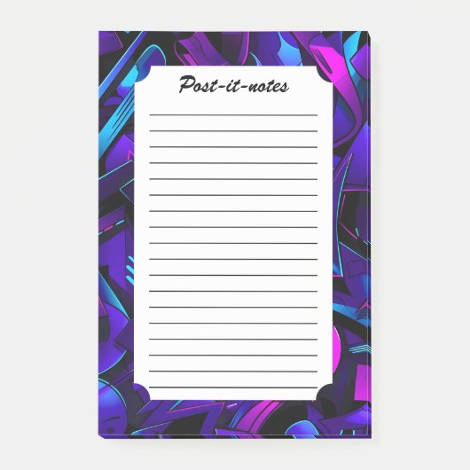 Abstracte Graffiti Street Swirl Post-it® Notes (Voorkant)