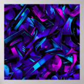 Abstracte Graffiti Street Swirl Poster (Voorkant)