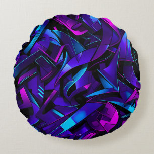 Abstracte Graffiti Street Swirl Rond Kussen