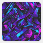 Abstracte Graffiti Street Swirl Vierkante Sticker (Voorkant)