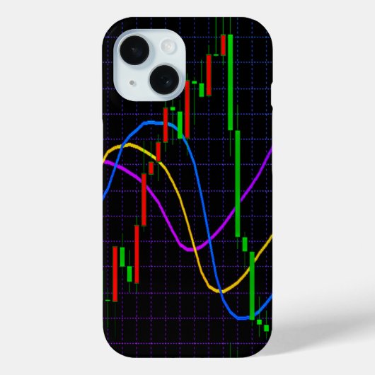 Abstracte grafiek van aandelencandlesticks op zwar Case-Mate iPhone case (Achterkant)