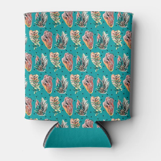 Abstracte grafische cactus Succulent Patroon Blikjeskoeler (Voorkant)
