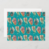 Abstracte grafische cactus Succulent Patroon Briefkaart (Voorkant / Achterkant)