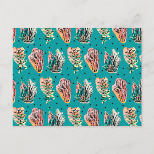Abstracte grafische cactus Succulent Patroon Briefkaart