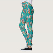 Abstracte grafische cactus Succulent Patroon Leggings (Links)