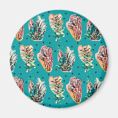 Abstracte grafische cactus Succulent Patroon Magneet (Voorkant)