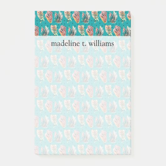 Abstracte grafische cactus Succulent Patroon Post-it® Notes (Voorkant)