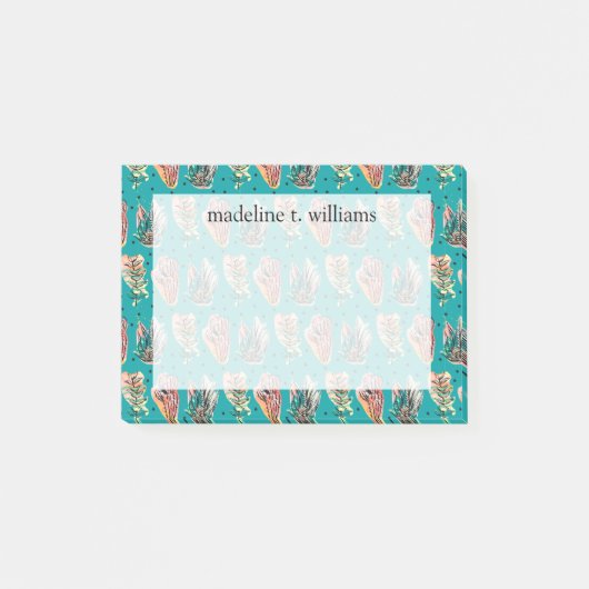 Abstracte grafische cactus Succulent Patroon Post-it® Notes (Voorkant)