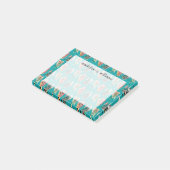 Abstracte grafische cactus Succulent Patroon Post-it® Notes (Schuin)