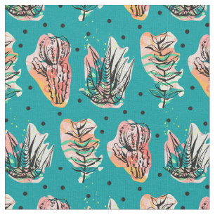 Abstracte grafische cactus Succulent Patroon Stof