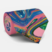 Abstracte grafische kunst met roze stropdas (Opgerold)