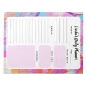 Abstracte grafische laptop met dagelijkse taken notitieblok (Voorkant)