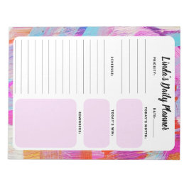 Abstracte grafische laptop met dagelijkse taken notitieblok