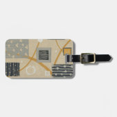 Abstracte grafische tegels bagagelabel (Voorkant horizontaal)