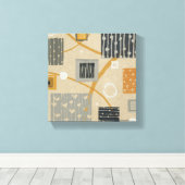 Abstracte grafische tegels canvas afdruk (Insitu (Houten vloer))