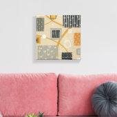 Abstracte grafische tegels canvas afdruk (Insitu (Woonkamer))