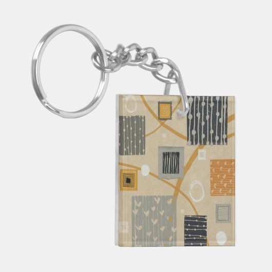 Abstracte grafische tegels sleutelhanger (Voorkant Links)