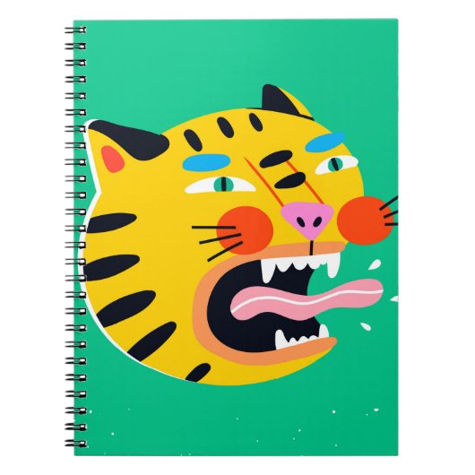 Abstracte grappige tijger notitieboek (Voorkant)