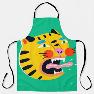 Abstracte grappige tijger schort