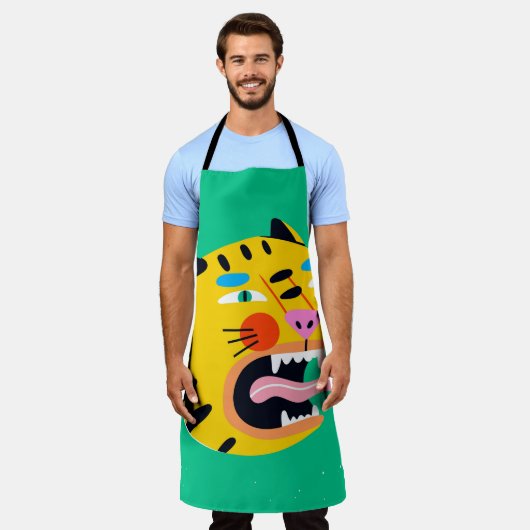 Abstracte grappige tijger schort (Gedragen)
