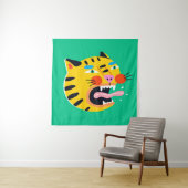 Abstracte grappige tijger wandkleed (In situ)