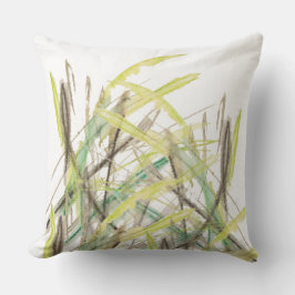 Abstracte Grass Waterverf Handgeschilderd Buitenkussen
