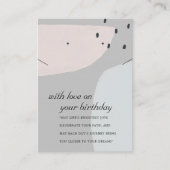 ABSTRACTE GRAY BLUE BIRTHDAY KETTING EARRINGCARD PLAATSKAARTJE (Voorkant)