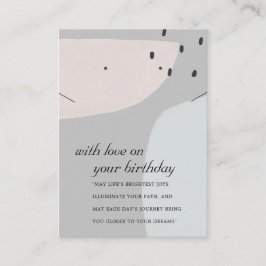 ABSTRACTE GRAY BLUE BIRTHDAY KETTING EARRINGCARD PLAATSKAARTJE