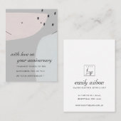 ABSTRACTE GRAY BLUE JUBILEUM KETTING EARRING PLAATSKAARTJE (Voorkant / Achterkant)