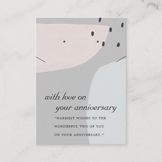 ABSTRACTE GRAY BLUE JUBILEUM KETTING EARRING PLAATSKAARTJE (Voorkant)