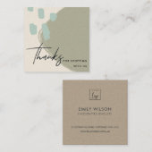 ABSTRACTE GRAY BLUE KRAFT SCANDI DANK U LOGO VIERKANTE VISITEKAARTJE (Voorkant / Achterkant)