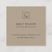 ABSTRACTE GRAY BLUE KRAFT SCANDI DANK U LOGO VIERKANTE VISITEKAARTJE (Achterkant)