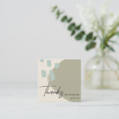 ABSTRACTE GRAY BLUE KRAFT SCANDI DANK U LOGO VIERKANTE VISITEKAARTJE (Staand voorkant)