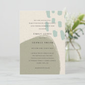 ABSTRACTE GRAY BLUE KRAFT SCANDI WEDDING INVITE BEDANKKAART (Staand voorkant)