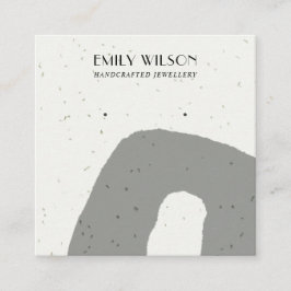 ABSTRACTE GRAY CERAMIC TEXTURE STUD EARRING DISPLA VIERKANTE VISITEKAARTJE