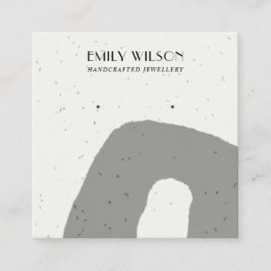ABSTRACTE GRAY CERAMIC TEXTURE STUD EARRING DISPLA VIERKANTE VISITEKAARTJE